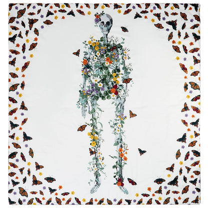 Skeleton with Butterflies Comforter Set