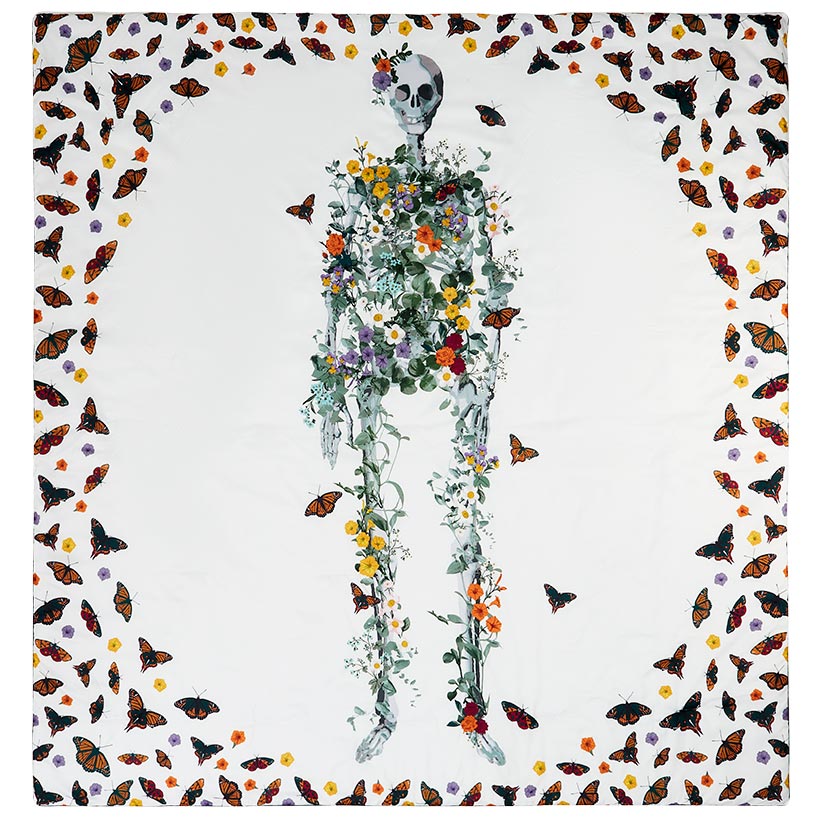 Skeleton with Butterflies Comforter Set