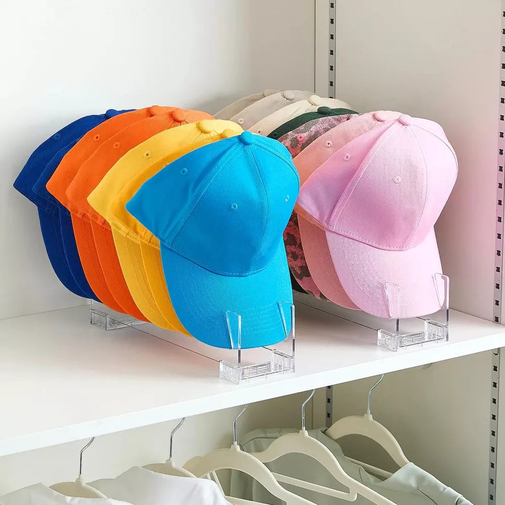 2 Pack Hat Organizer Stand for Up to 14 Baseball Caps – Freestanding Cap Storage Rack & Display Holder