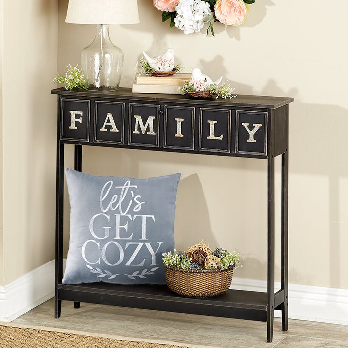 Rustic Wood Console Table with Galvanized Family Sentiment | LTD ...