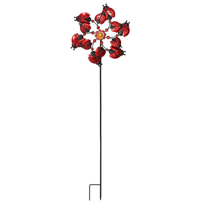 Garden Wind Spinner Stakes with Ladybug, Hummingbird, and Butterfly