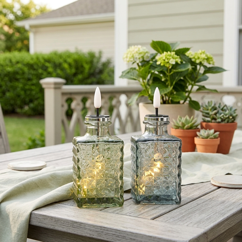 Solar LED Bitters Glass Aux Candle Light | LTD Commodities