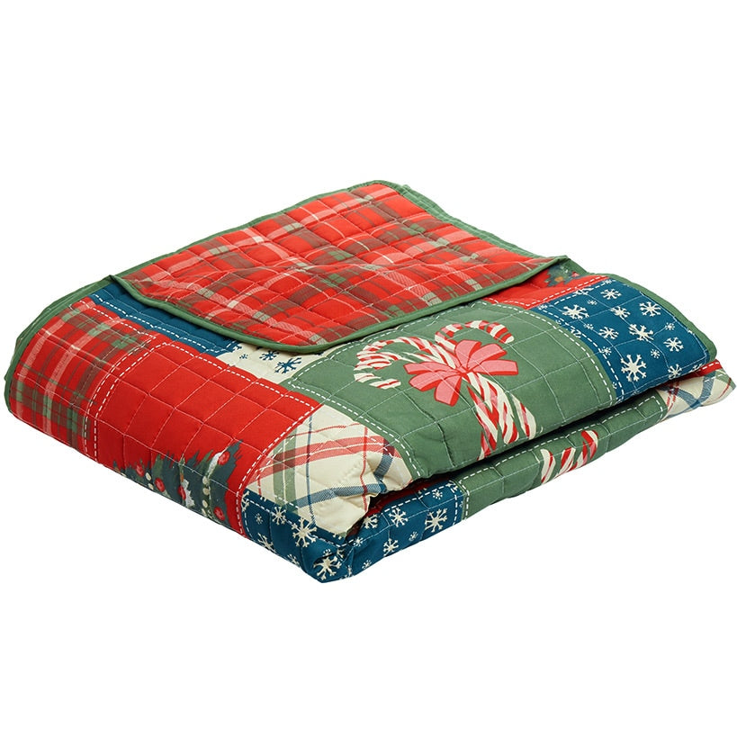 Christmas Patchwork Reversible Full/Queen or King Quilt, or Sham