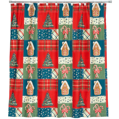 Christmas Patchwork Shower Curtain