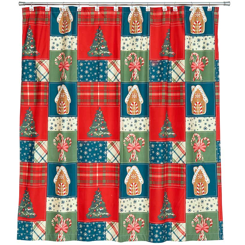 Christmas Patchwork Shower Curtain