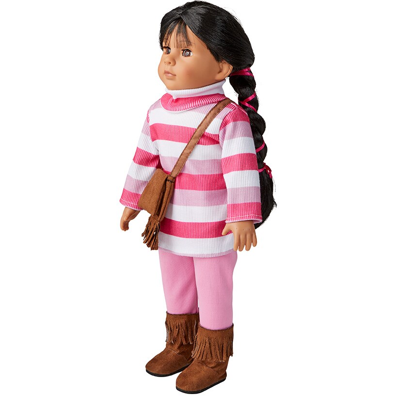 Life-Like Girl Doll With Casual Outfit, 18"#select-doll_black-hair-with-purse
