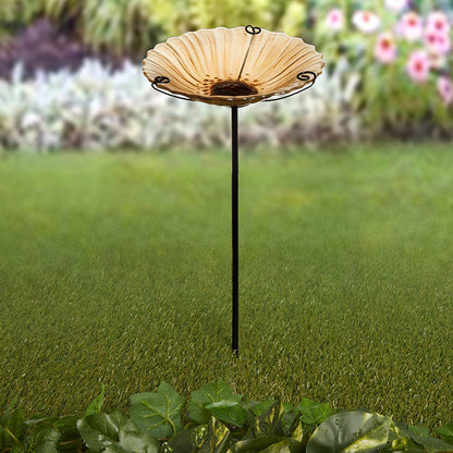 Glass Garden Stake Birdbaths