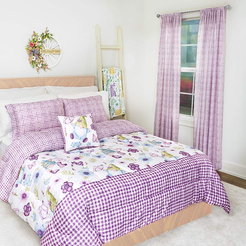 Spring Gnome Check Window Panel 50" x 63" or 50" x 84"#select-size_50"-x-63"