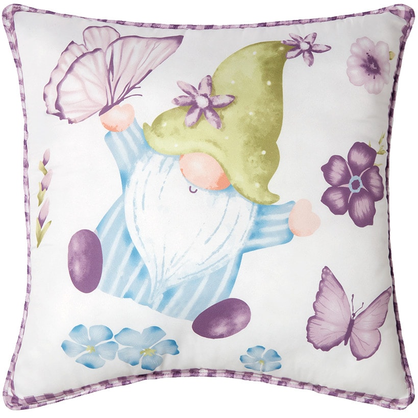 Spring Gnome Reversible Full/Queen or King Comforter Set, Decorative Pillow