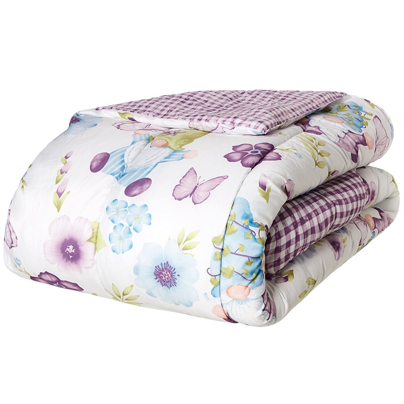 Spring Gnome Reversible Full/Queen or King Comforter Set, Decorative Pillow
