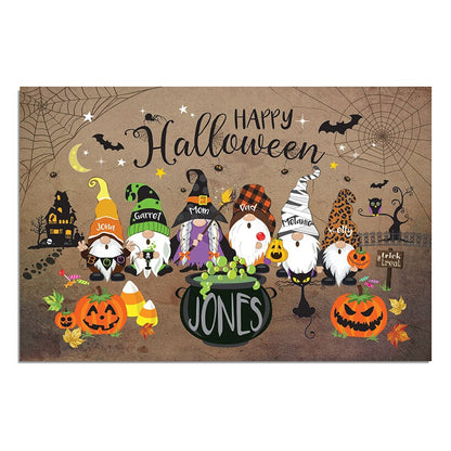 Personalized Halloween Spooky Gnome Family Doormat