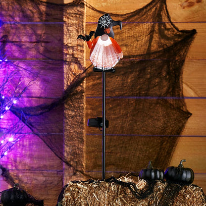 Fiber Optic Halloween Witch Gnome Garden Stake