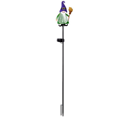 Fiber Optic Halloween Witch Gnome Garden Stake