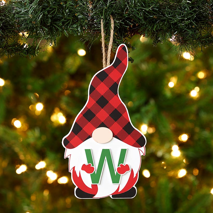 Gnome Monogram Ornament
