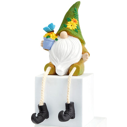 Gnome Shelf Sitter With Flower Seasonal Decor