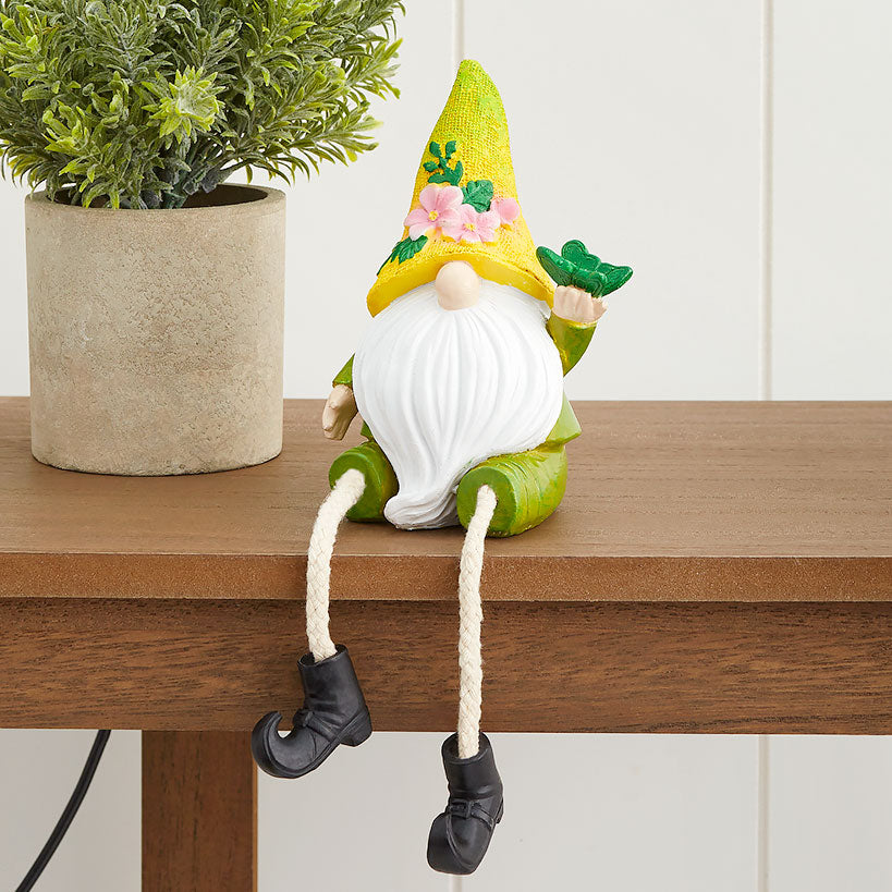 Gnome Shelf Sitter With Flower Seasonal Decor#select-color_yellow