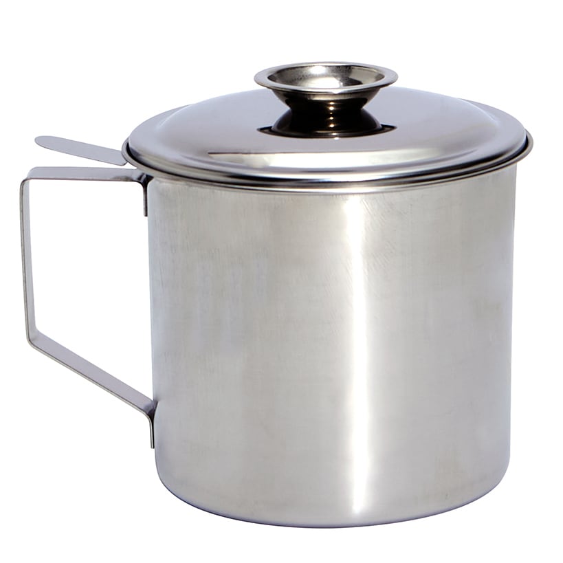 Grease Container with Removeale Strainer Stainless Steel