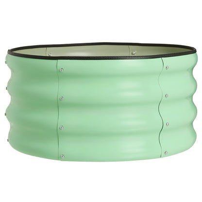 Green Galvanized Round Raised Garden Bed Kit