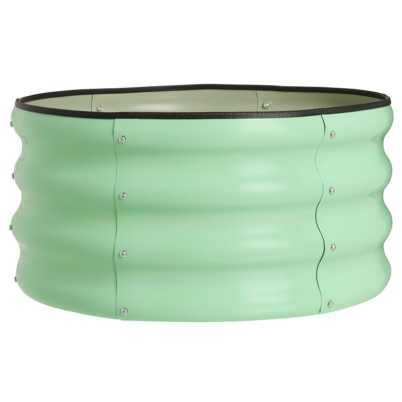 Green Galvanized Round Raised Garden Bed Kit