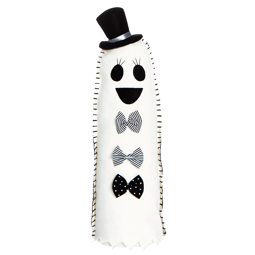 Halloween Plush Ghost With Bowtie Decor