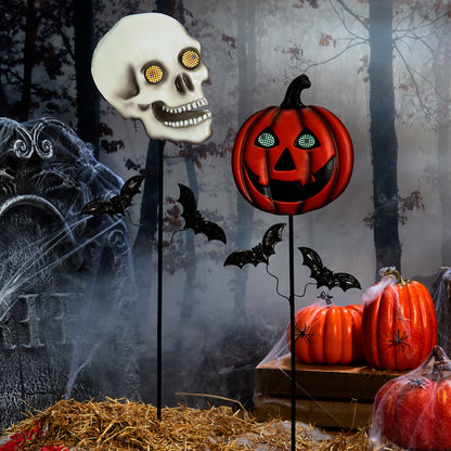 Halloween Stake Animated Jack-O'-Lantern or Skull