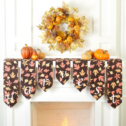 Harvest-Themed Mantel Scarf