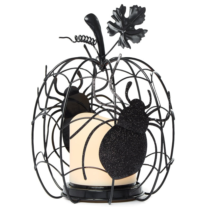 Halloween Themed Crow Glitter Candle Holder