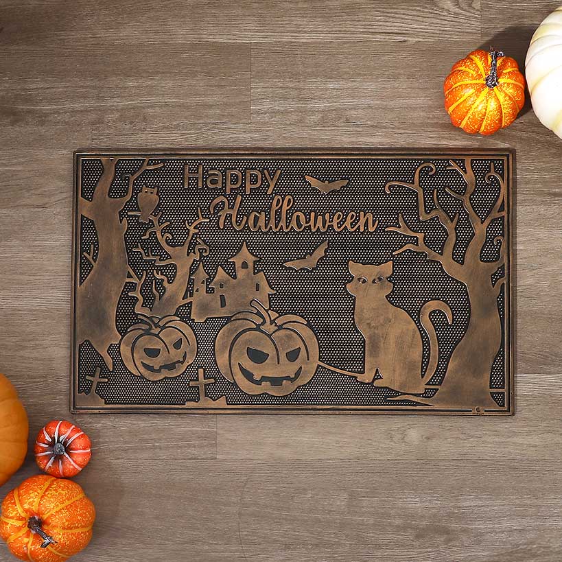 Haunted Halloween Rubber Doormat#select-doormat_happy-halloween
