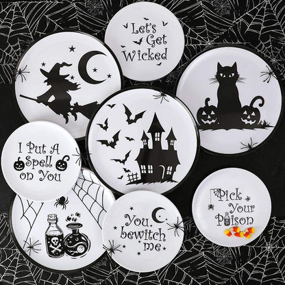 Whimsical Halloween Salad Plates-Set of 4