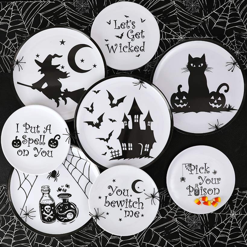 Whimsical Halloween Salad Plates-Set of 4