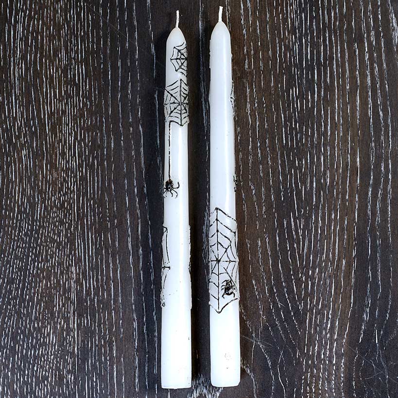 Halloween Taper Candles Set of 2#select-item_set-of-2-white-candles