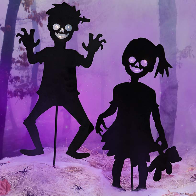 Halloween Zombie Stake Boy or Girl Silhouette