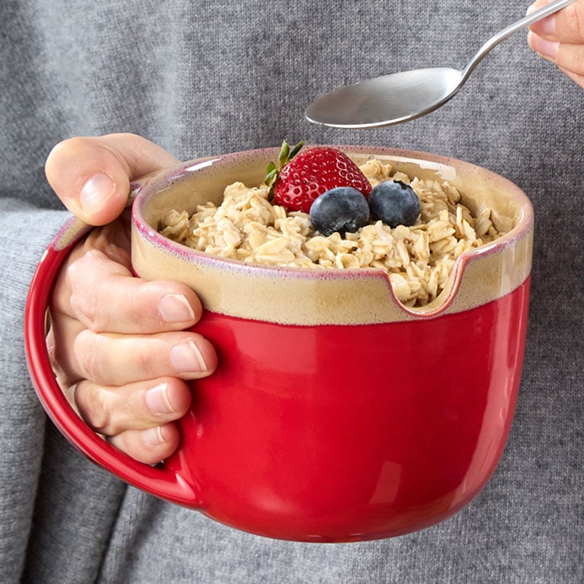 Rustic Stoneware Hand Warmer Bowl Soup Mug#select-color_red