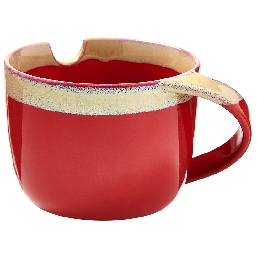 Rustic Stoneware Hand Warmer Bowl Soup Mug