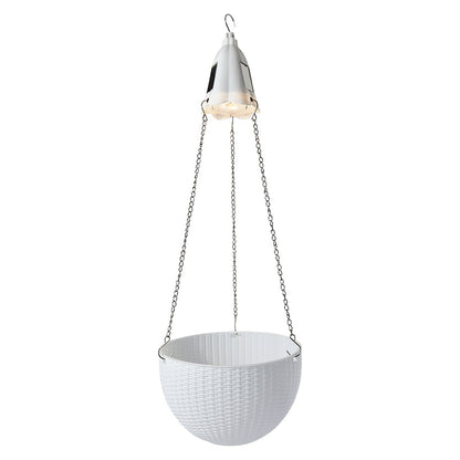 Solar Lighted Hanging Basket Planter