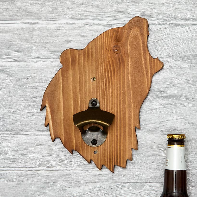 Woodland Wall Mounted Bottle Opener Plaque#select-animal_bear