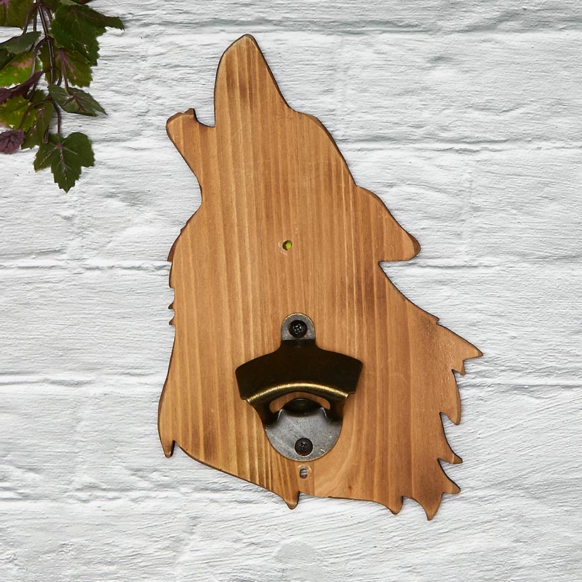Woodland Wall Mounted Bottle Opener Plaque#select-animal_wolf