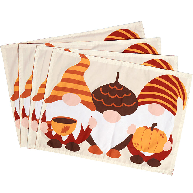 Harvest Gnome Table Runner and Set of 4 Placemats