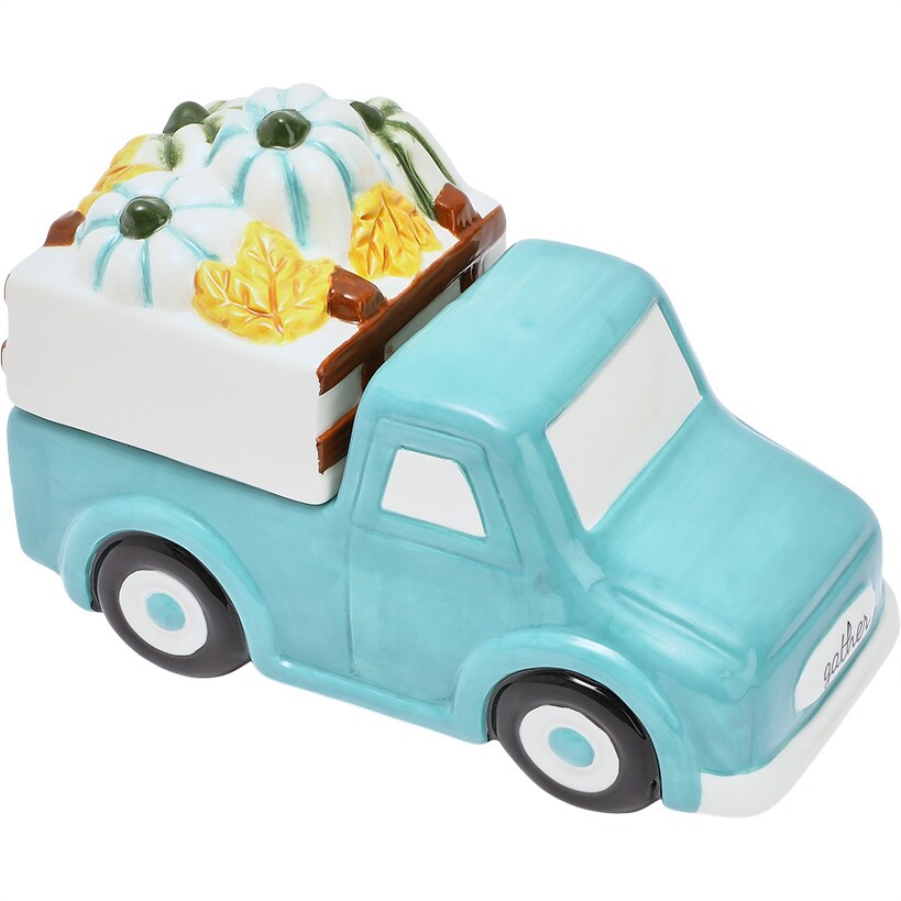 Fall Harvest Pumpkins Truck Shaped Cookie Jar