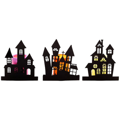 6-Pc. Haunted Village with Colorful LED Candles