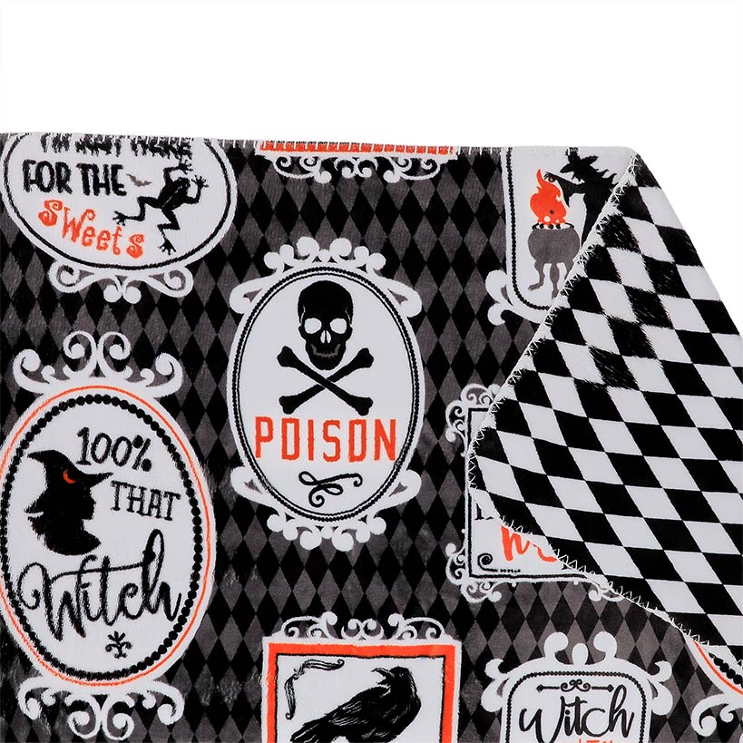 Haunted Walls Reversible Heavyweight Cozy Polyester Flannel Throw Blanket