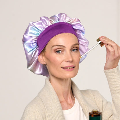 Silky Satin Unicorn or Leopard Head Scarf Cap and Sleeping Bonnet
