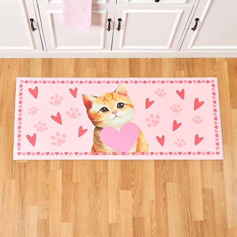 Kitchen Runner Rug Hearts and Cat#select-rug_runner