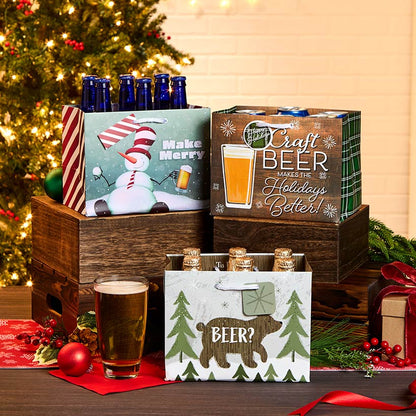 Set of 3 Heavyweight Beer Gift Bags