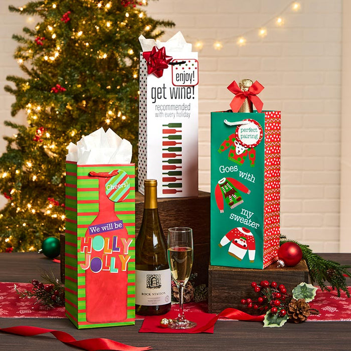 Heavy Weight Bottle Gift Bags Set of 3 | LTD Commodities