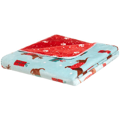 Holiday Pet-Themed Reversible Heavyweight Flannel Throws