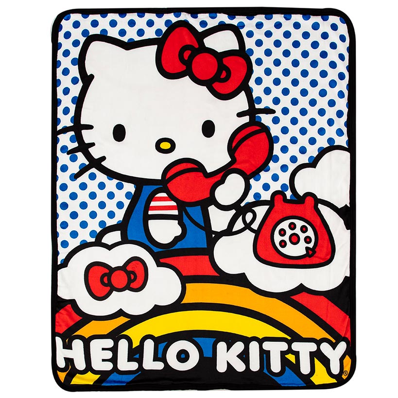 Hello Kitty On The Phone Silk Touch Sherpa Blanket