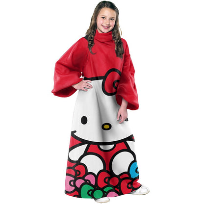 Hello Kitty Smitten Silk Touch Comfy Throw with Sleeves