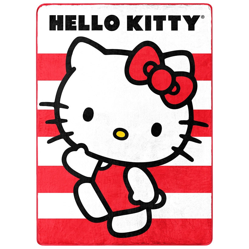 Hello Kitty Waving Stripes Silk Touch Throw
