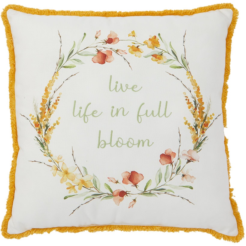 Full Bloom Spring Dragonfly Decorative Pillow